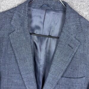 Rodd & Gunn Blazer Mens Large Sports Fit Navy Wool Linen Solbiati Hopsack Coat